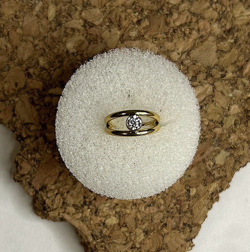 316L Steel 16g Double Hoop Gem Clicker