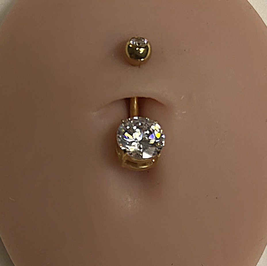 Titanium Gem Belly Ring – 3mm & 8mm
