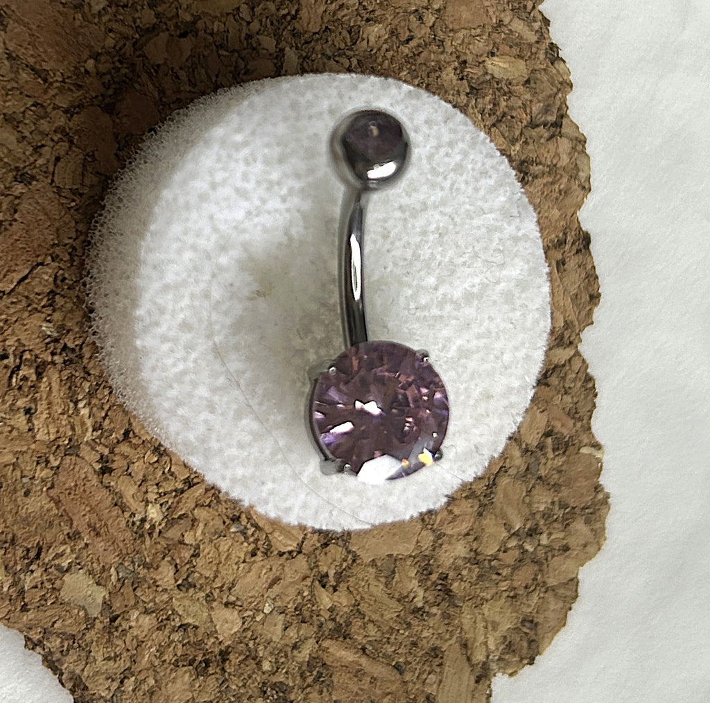 Titanium Gem Belly Ring – 3mm & 8mm