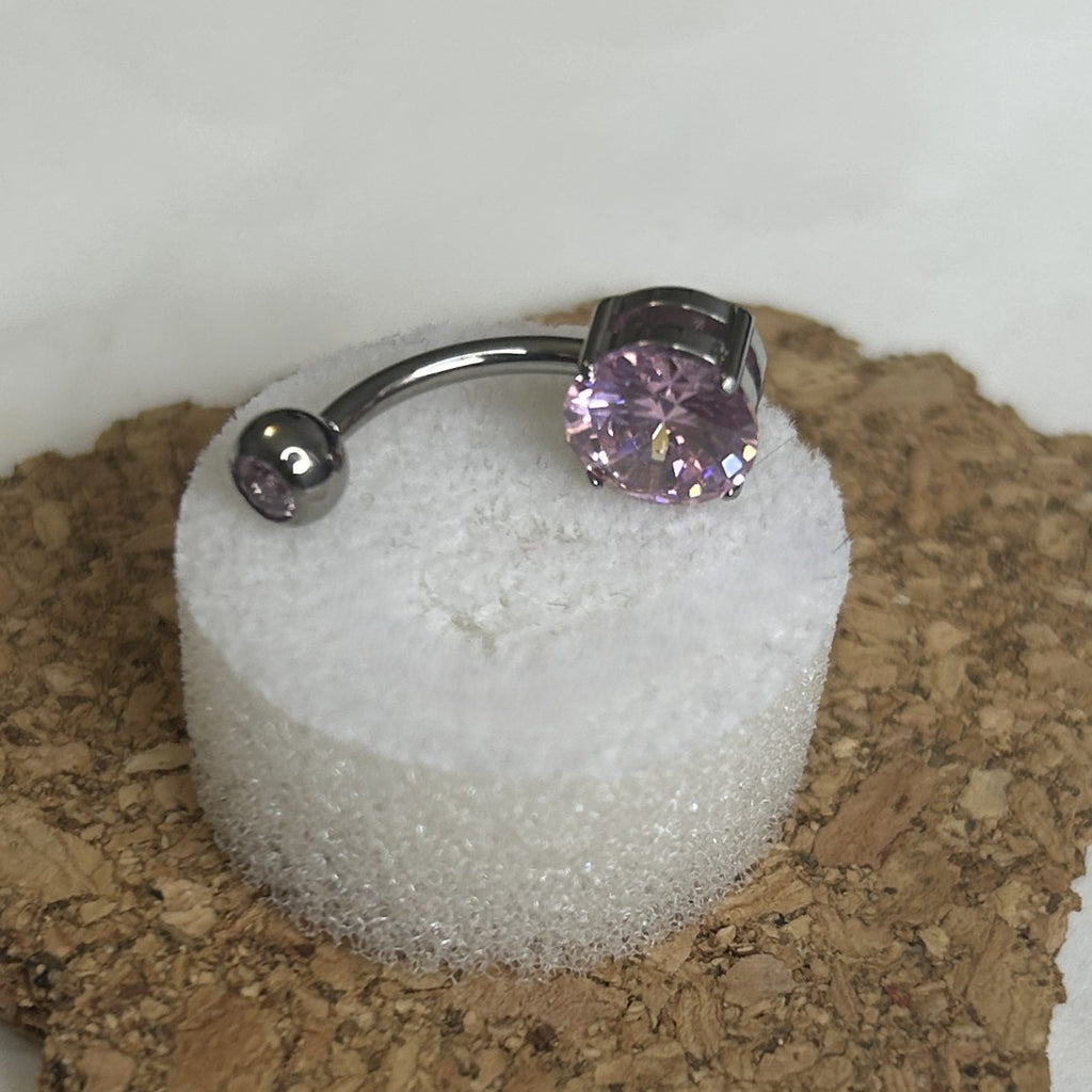 Titanium Gem Belly Ring – 3mm & 8mm