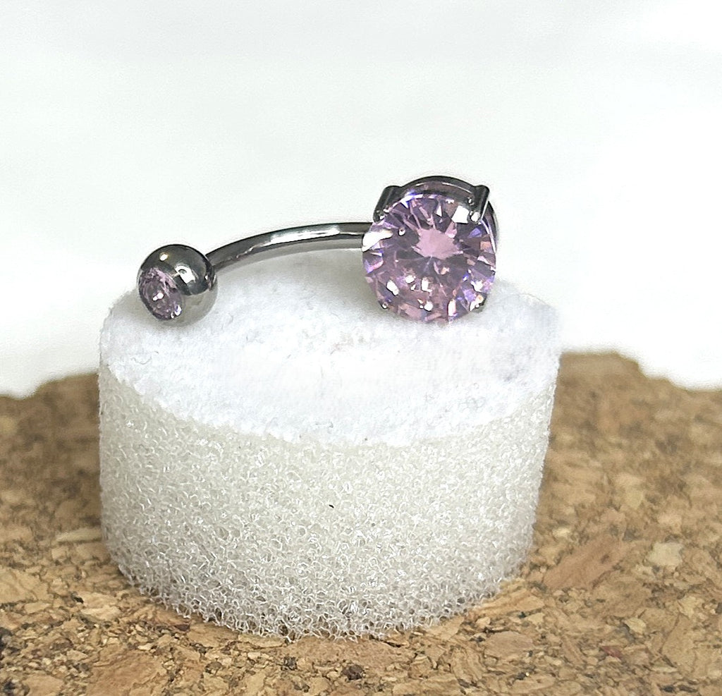 Titanium Gem Belly Ring – 3mm & 8mm