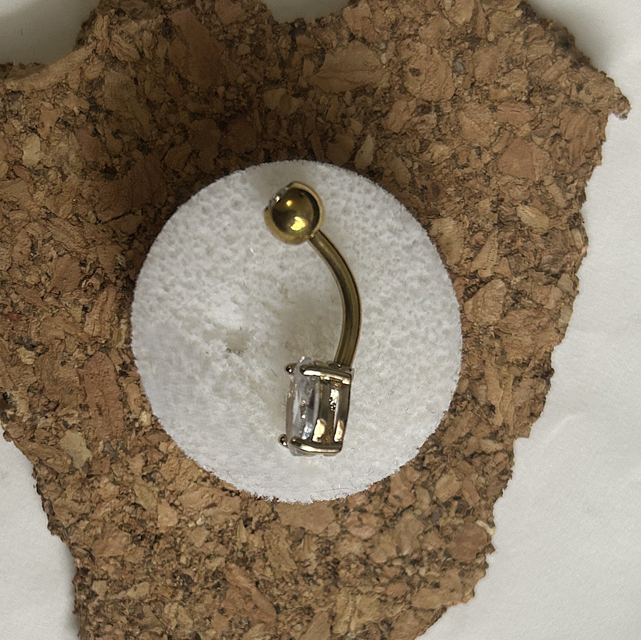 Titanium Oval Stone Belly Ring