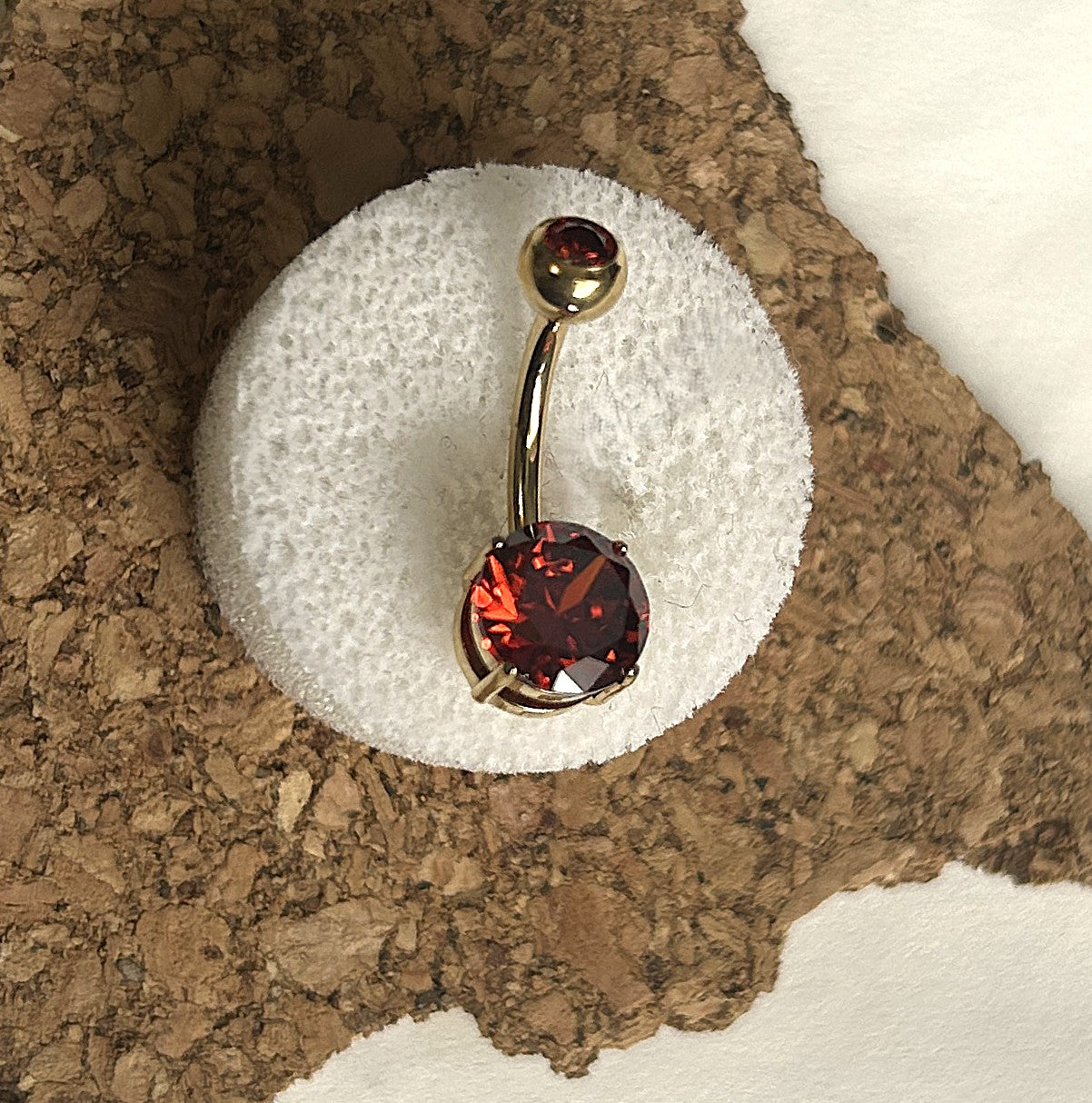 Titanium Gem Belly Ring – 3mm & 8mm