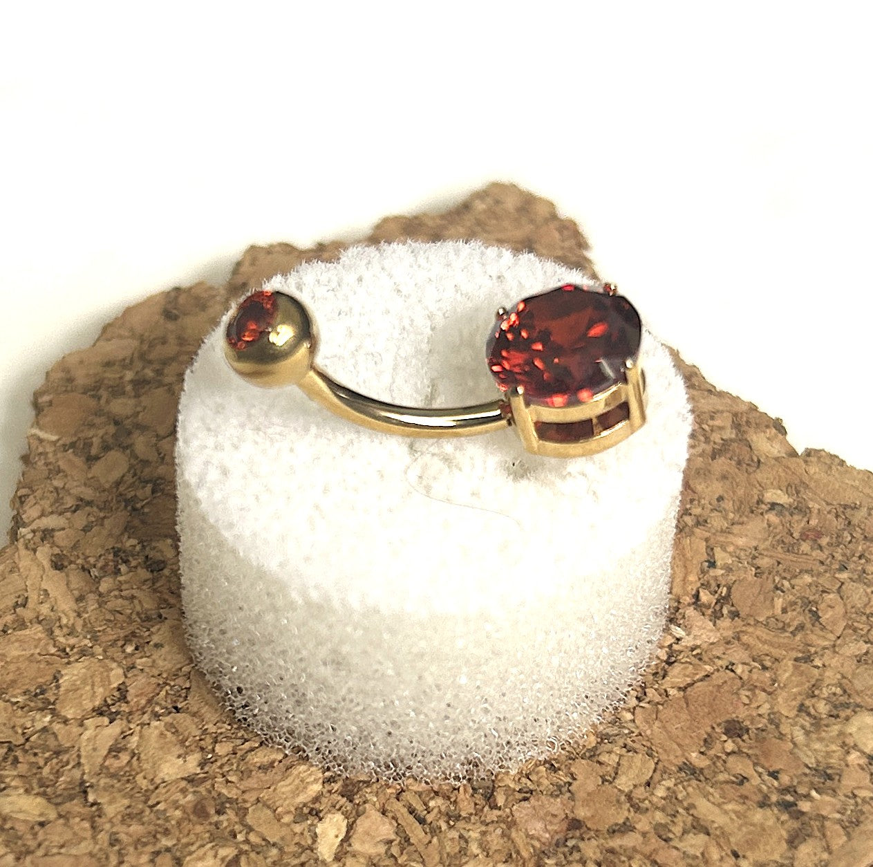 Titanium Gem Belly Ring – 3mm & 8mm