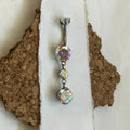 Titanium Dangle Chain Belly Ring – 8mm-4mm-8mm