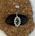 Titanium Marquise Halo Belly Ring
