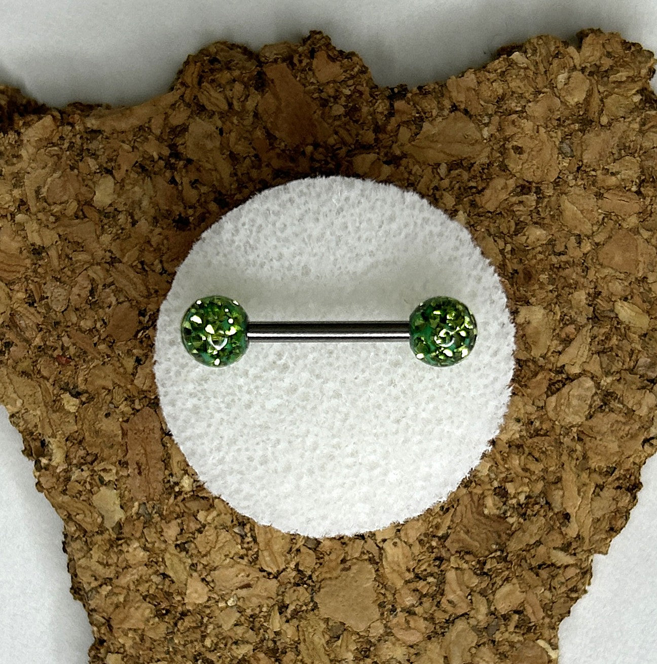 Nipple Bar - Epoxy Crystal Paved Balls