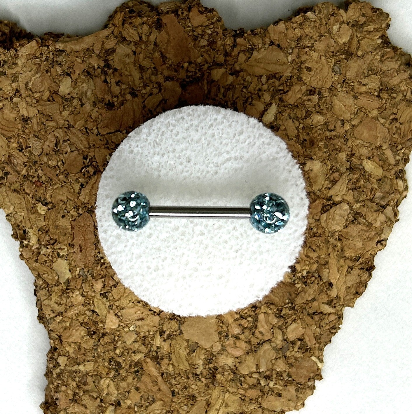Nipple Bar - Epoxy Crystal Paved Balls