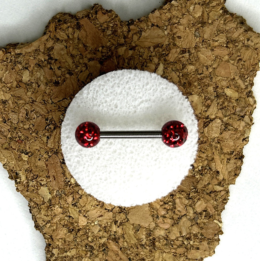 Nipple Bar - Epoxy Crystal Paved Balls