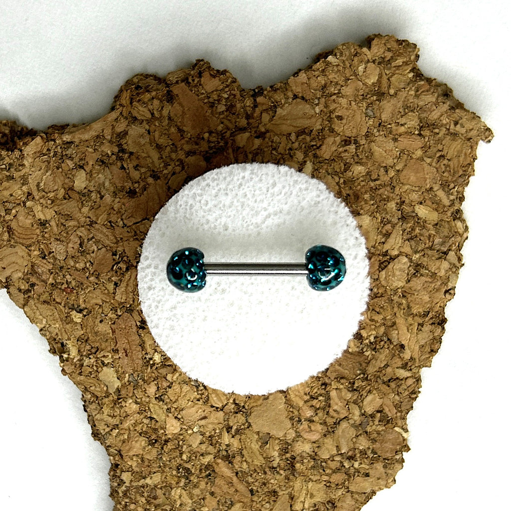 Nipple Bar - Epoxy Crystal Paved Balls