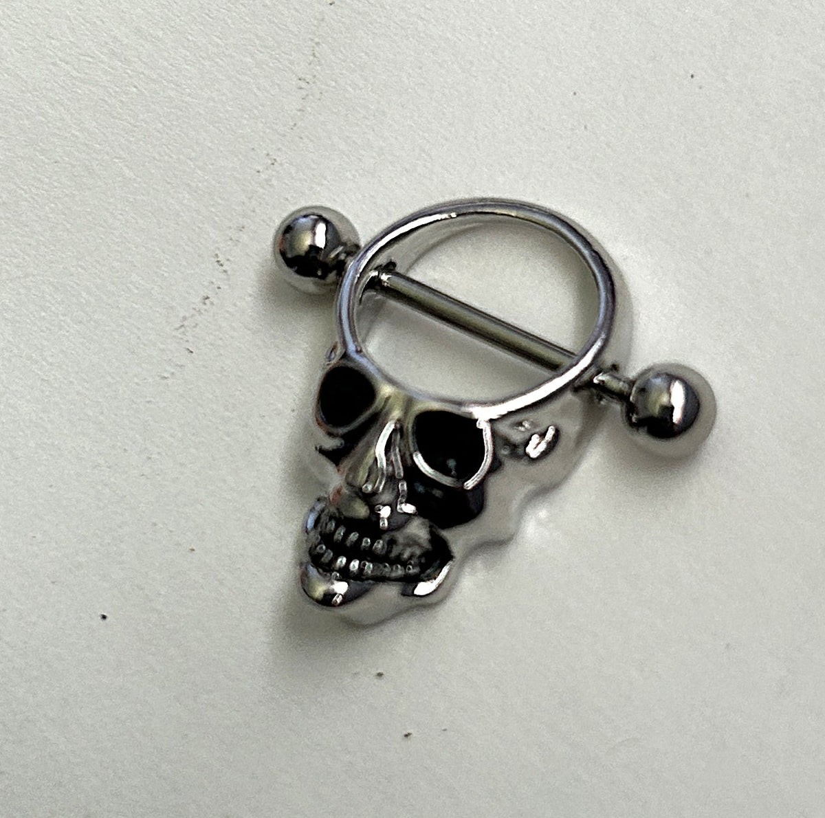 Steel Skull Nipple Shield Barbells