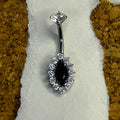 Titanium Marquise Halo Belly Ring