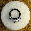 Black 316L Steel 16g Graduated Gem Clicker