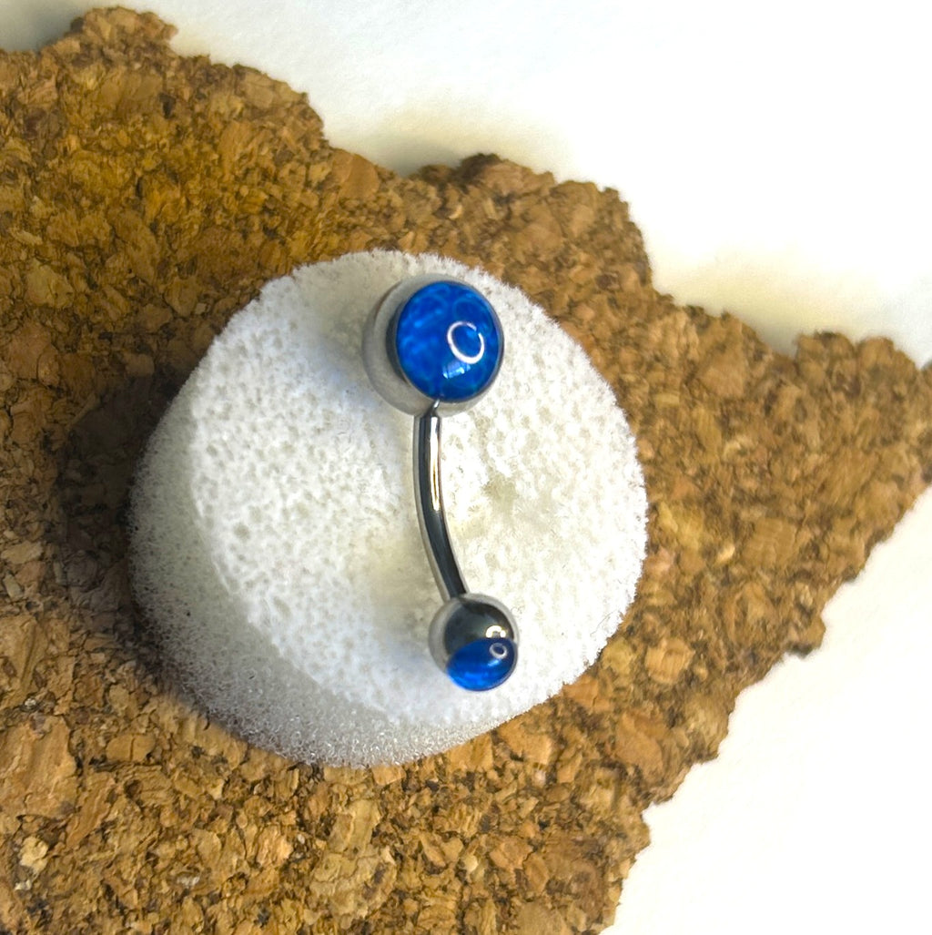 Steel Holographic Belly Ring