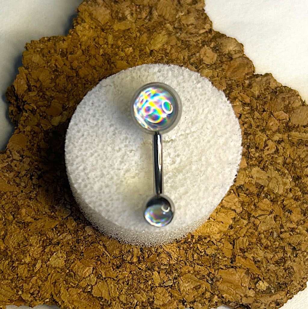 Steel Holographic Belly Ring
