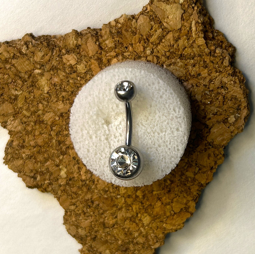 Clear Double Gem Belly Ring