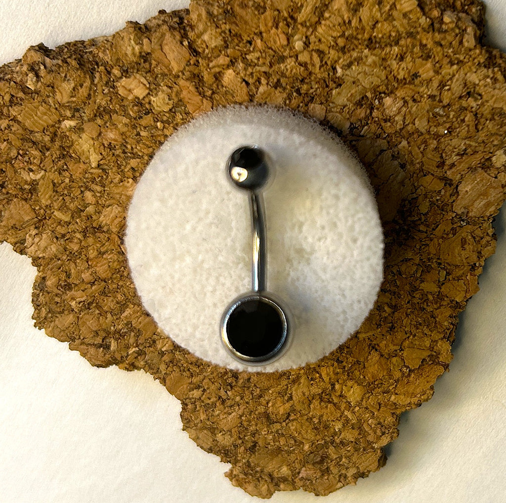 Black Double Gem Belly Ring