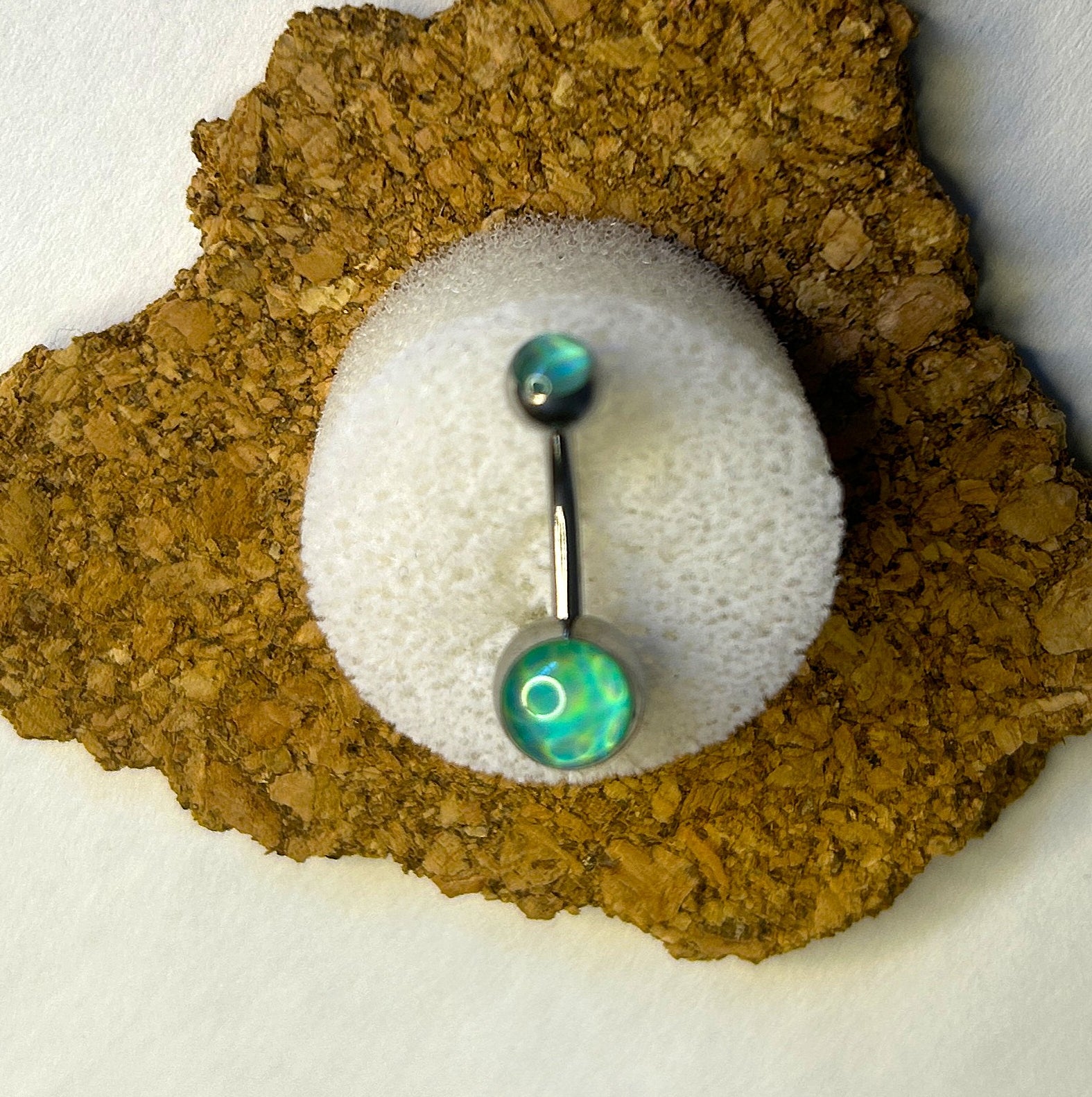 Holographic Aqua Belly Ring