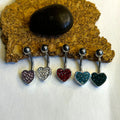 Steel Heart Gem Belly Ring