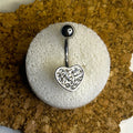 Clear Gem Heart Belly Ring