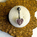 Light Purple Gem Heart Belly Ring