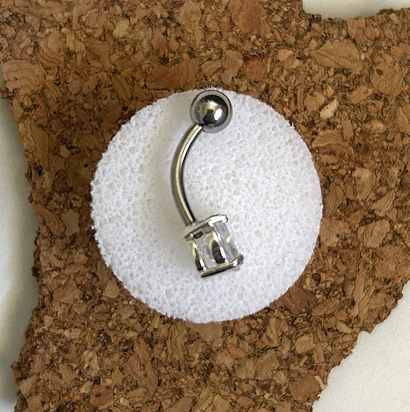 Peridot Faceted Prong Gem Belly Ring