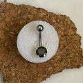 Black Faceted Prong Gem Belly Ring