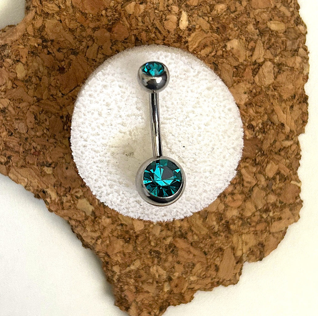 Turquoise Double Gem Belly Ring