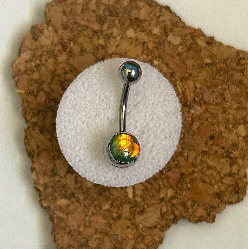 Green Aurora Belly Ring
