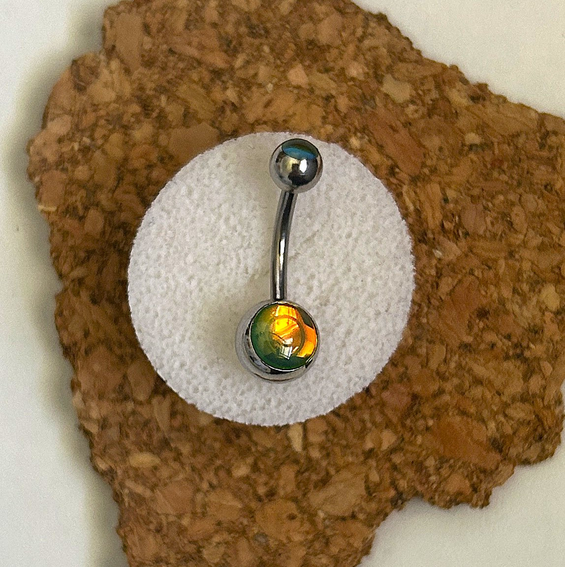Steel Holographic Belly Ring