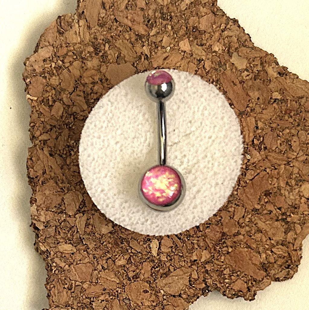 Pink Holographic Belly Ring