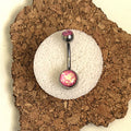 Pink Holographic Belly Ring