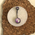 Purple Holographic Belly Ring