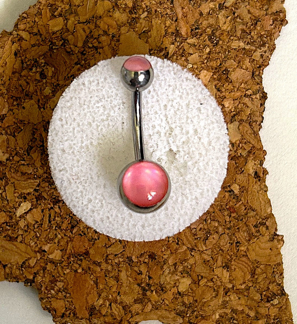 Pink Opaque Belly Ring