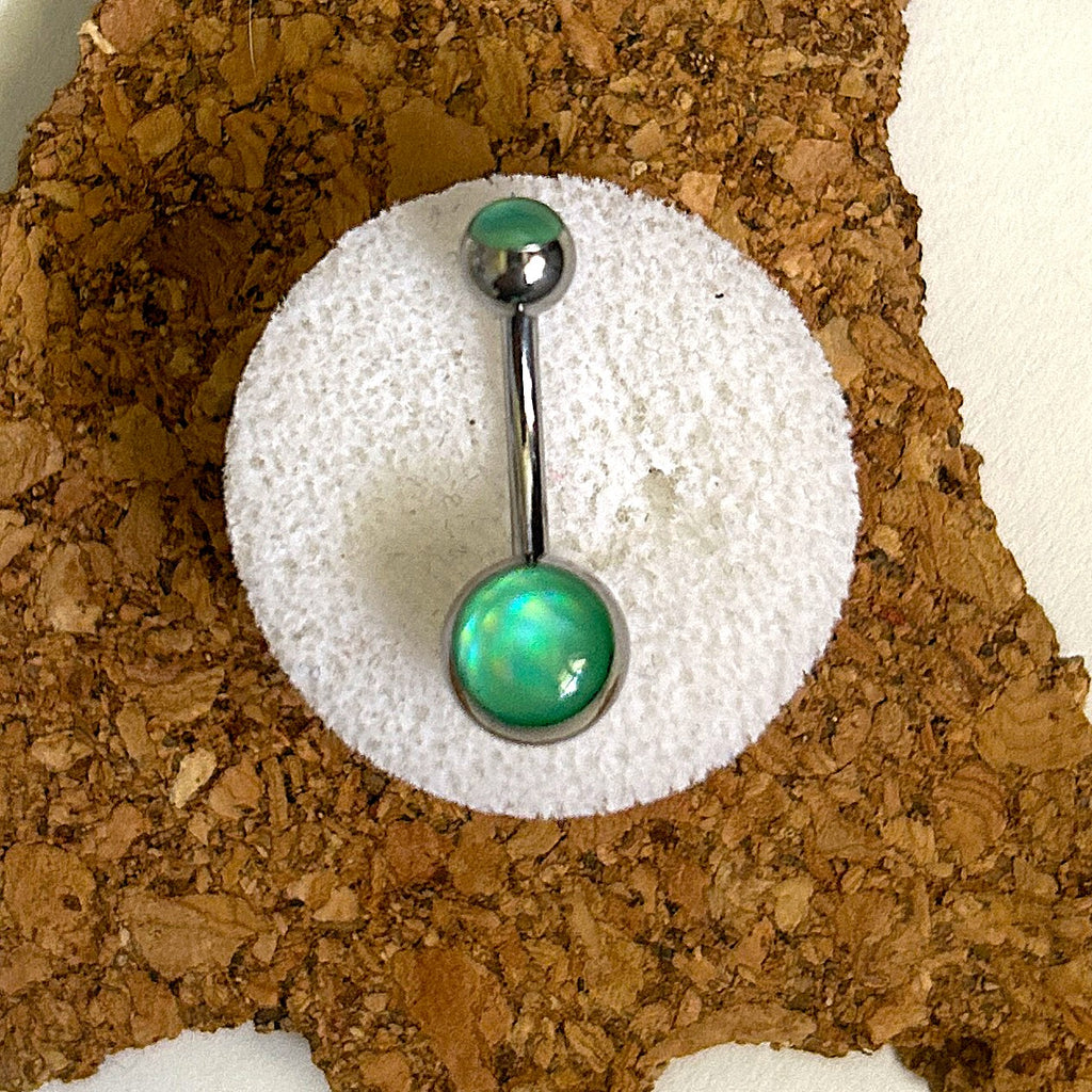 Holographic Aqua Belly Ring