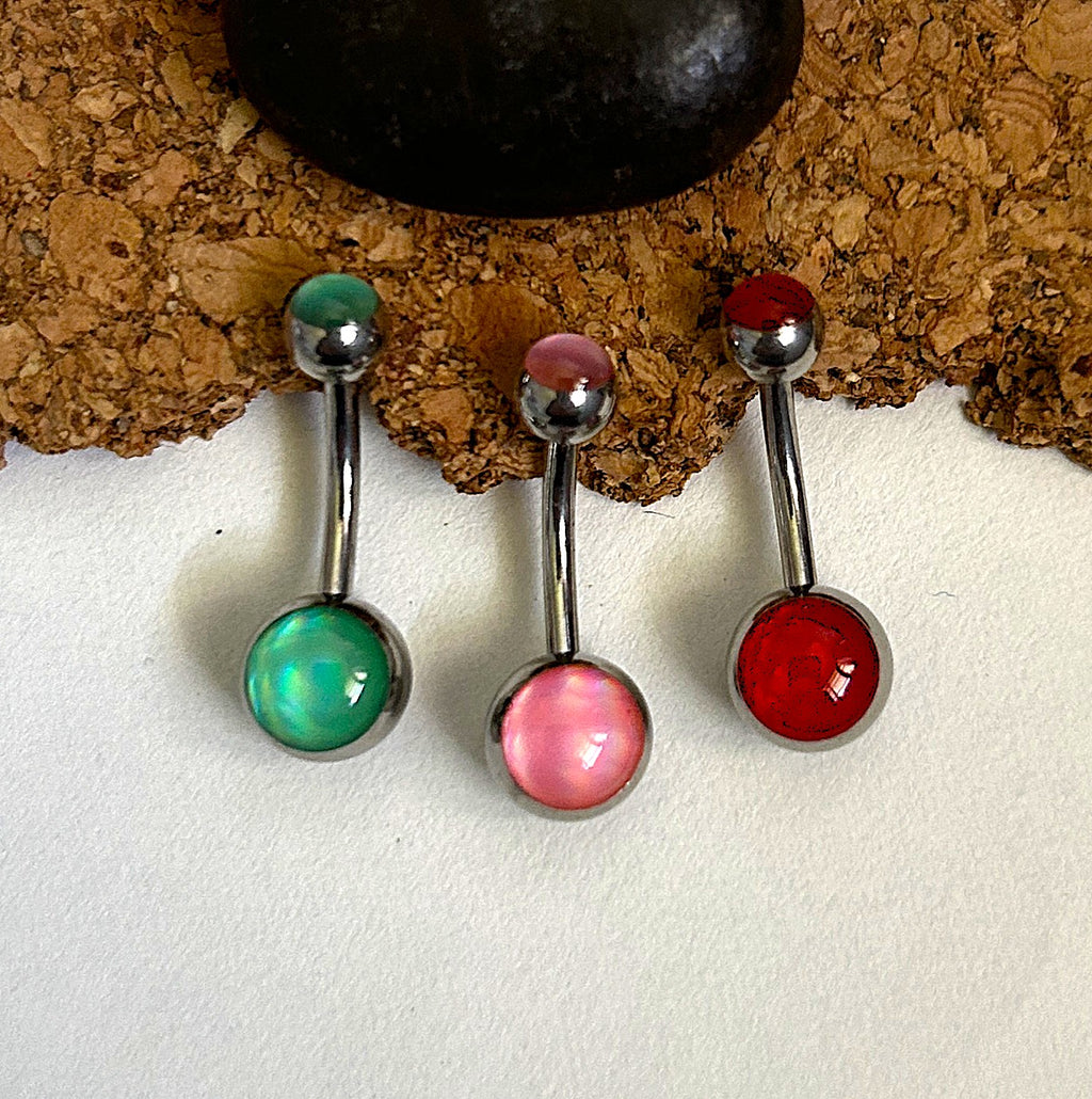 Steel Opaque Color Belly Ring