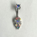 Steel AB Lavish Crystal Belly Ring