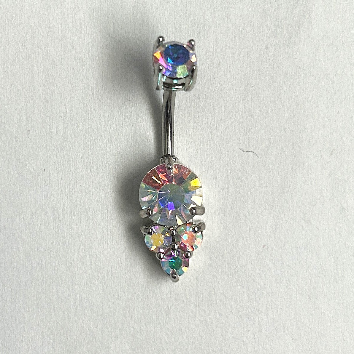 Steel AB Lavish Crystal Belly Ring