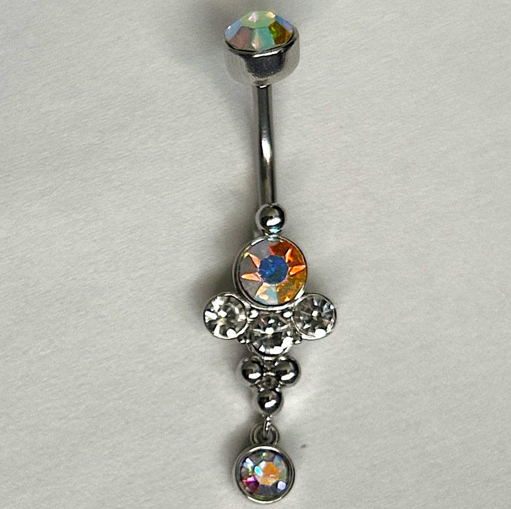 Steel AB Cascade Dangle Belly Ring