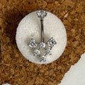 Steel Crystal Lattice Belly Ring