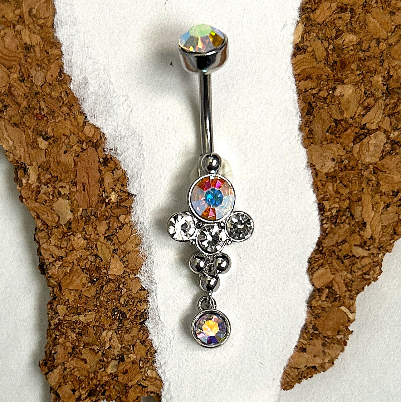 Steel AB Cascade Dangle Belly Ring