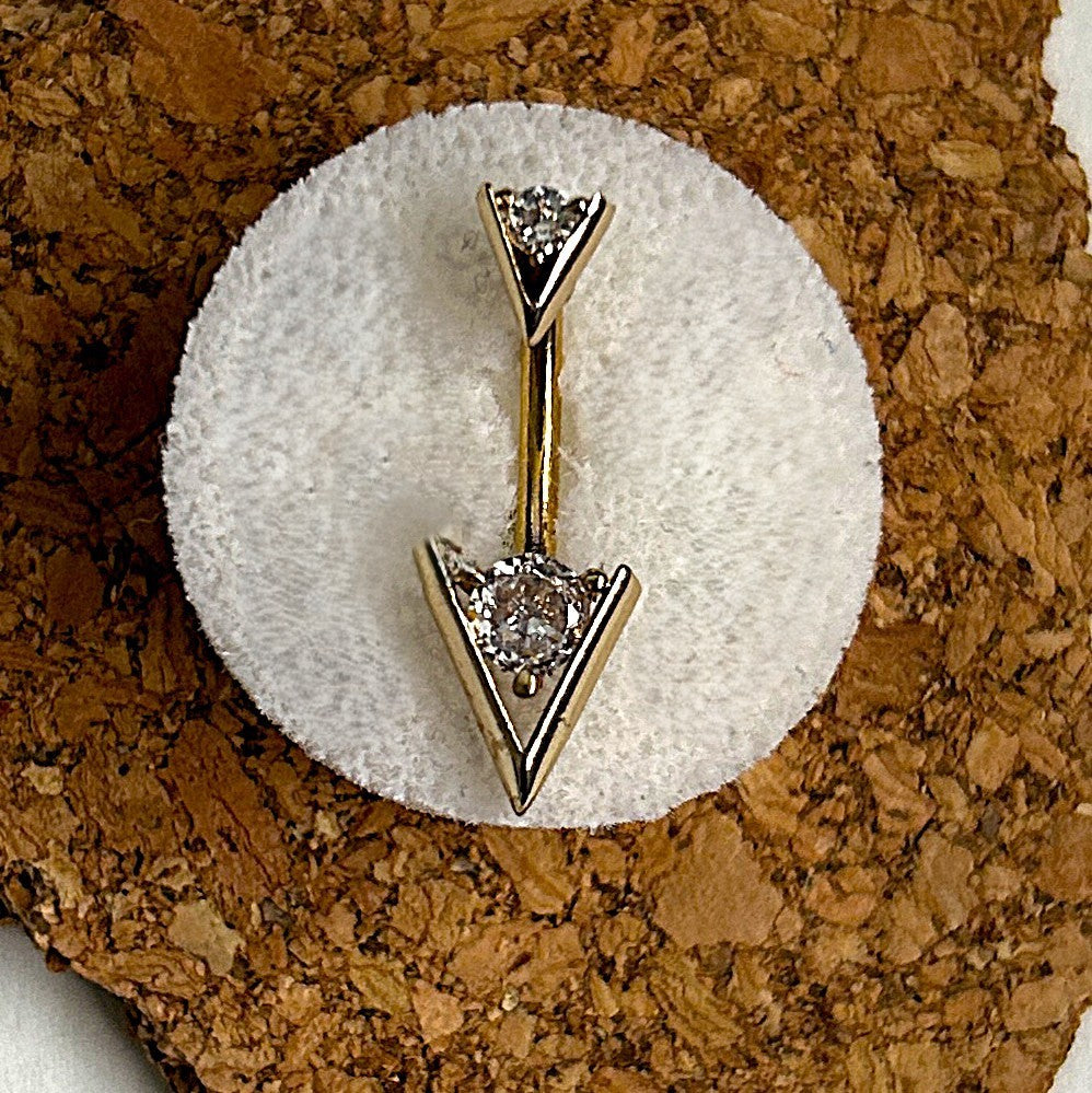 Gold Steel Apex Gem Belly Ring