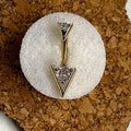 Gold Steel Apex Gem Belly Ring