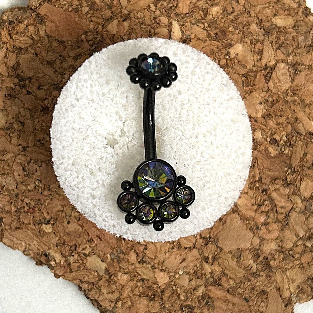Steel Black Eclipse Belly Ring
