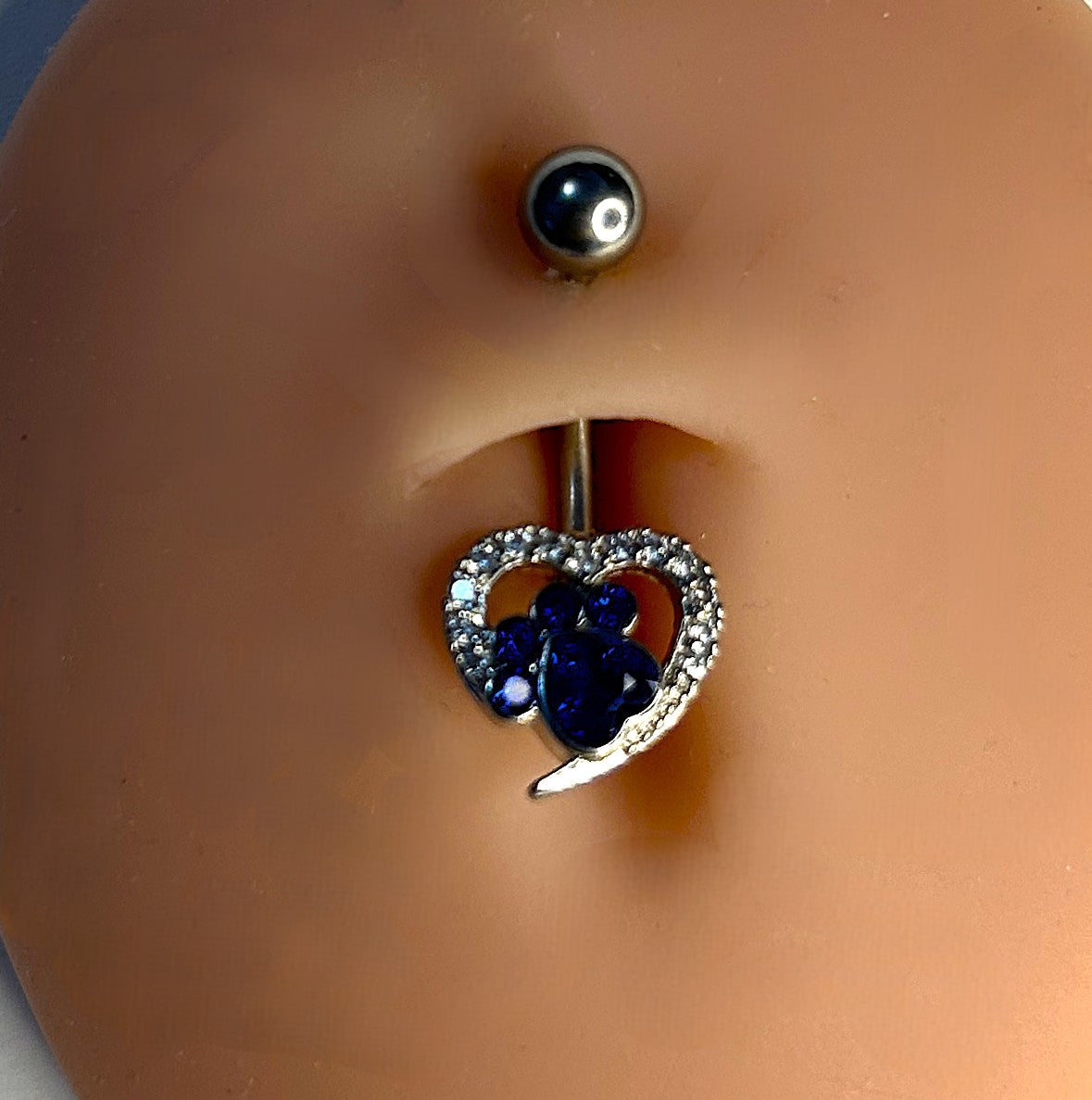 Steel Paw Heart Belly Ring