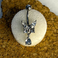 Steel Butterfly Dangle Belly Ring