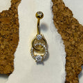 Gold Steel Entwined Ring Belly Ring