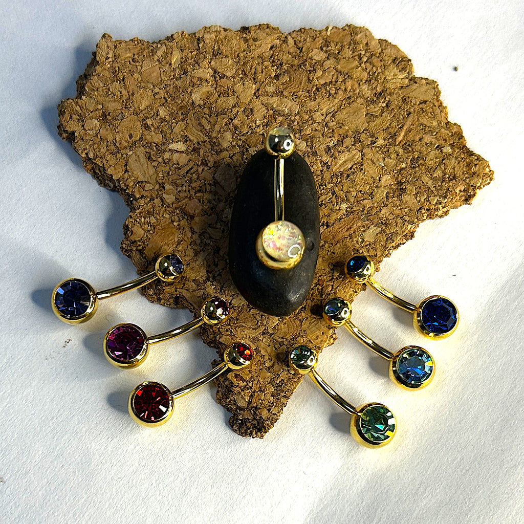 Gold & Aurora AB Anodized Belly Ring