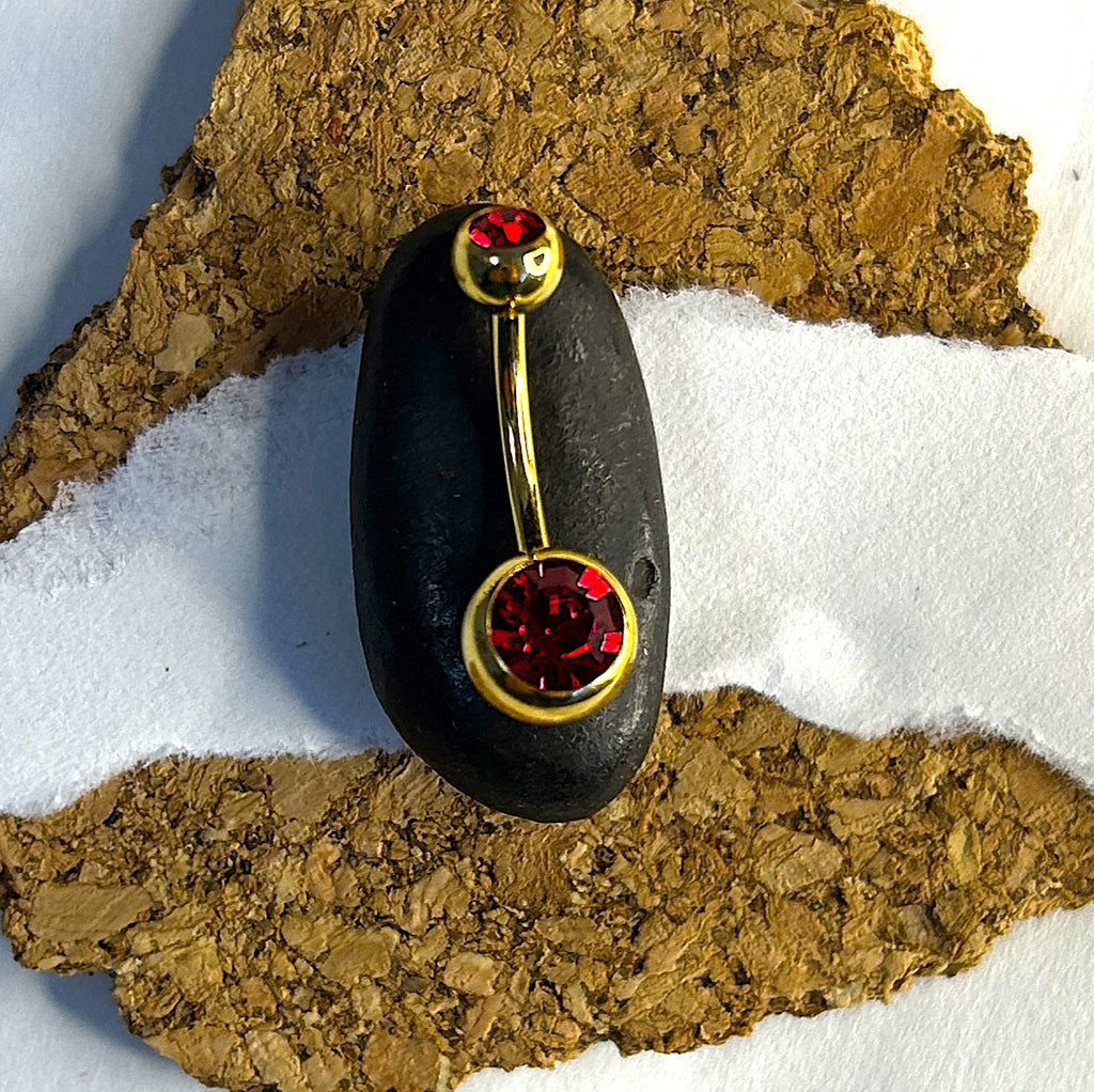 Gold & Red Anodized Belly Ring