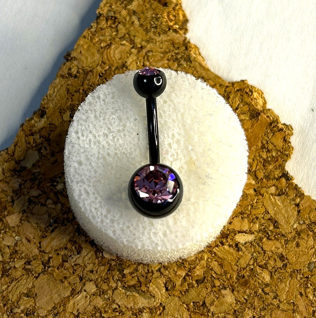 Black Anodized Steel Belly Ring